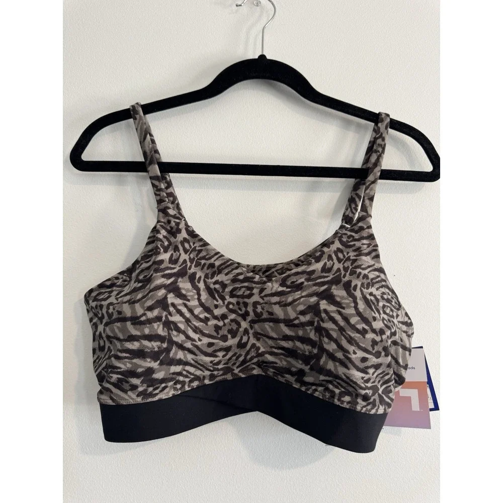 Joy Lab Womens Multicolor Zebra Animal Print Sports Bra XL‎ Extra Large